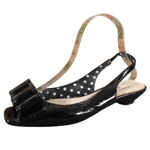 Anne Klein iFlex Womens 6.5 Black‎ Synthetic Slingback Low Heel Comfort Sandals
